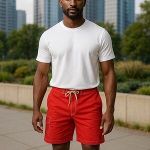 Men’s Polo Ralph Lauren Red Swimming Shorts Size XXL Trunks